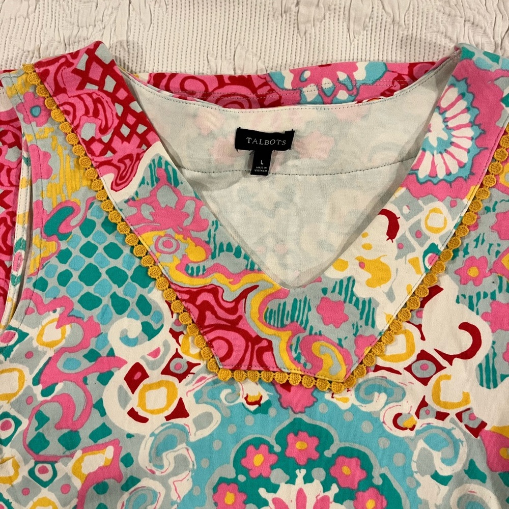 Talbots Multicolor Patterned Midi Dress - Picture 5 of 5